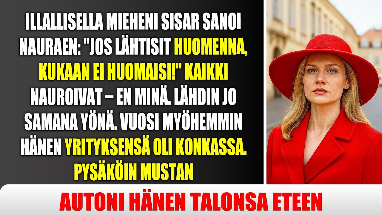 "Jos katoaisit yhtäkkiä, kukaan ei huomaisi", hän sanoi. Kaikki nauroivat. Mutta minä...