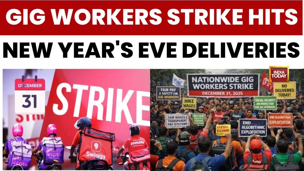 New Year's Eve Strike: Gig Workers Protest Pay And 10-Minute Delivery Targets | India Today News