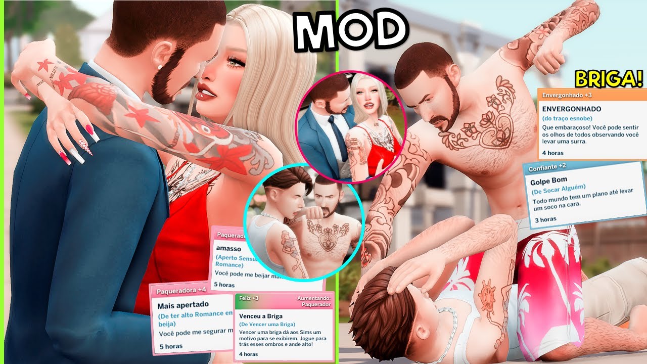 NOVO MOD: beijos,lutas,socos,chutes e tapas! (animações) +50 BUFF'S NOVOS ✨ | The sims 4 | Nysims 💖