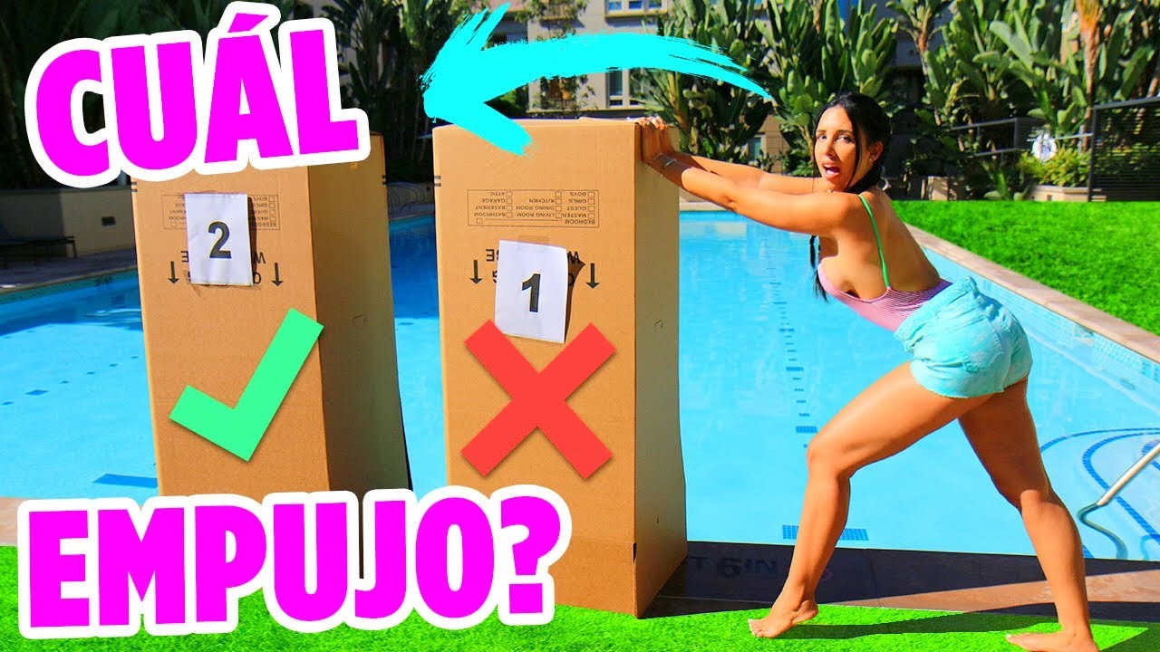 No empujes la CAJA INCORRECTA a la piscina - LANZAMOS UN IPHONE XS 😱| Mariale