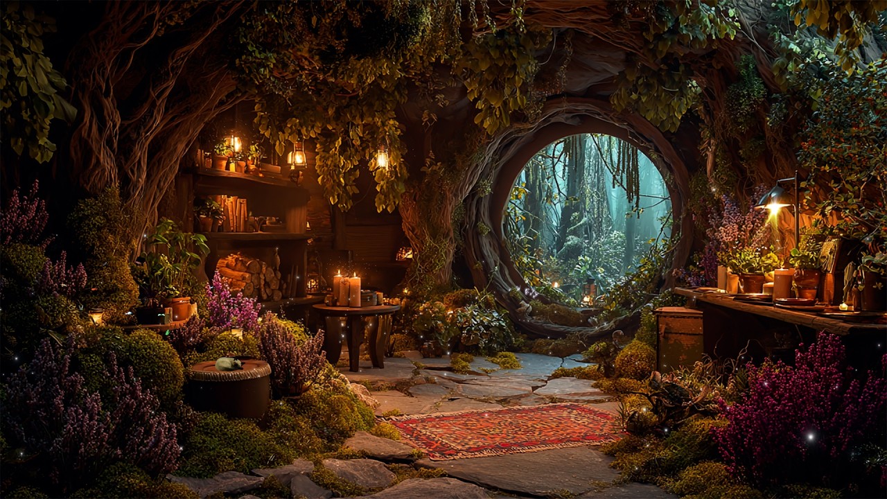 Whimsical Hermit Wizard’s Root Den | Mystic Magical Forest Music & Cozy Ambient | Deep Focus, Calm