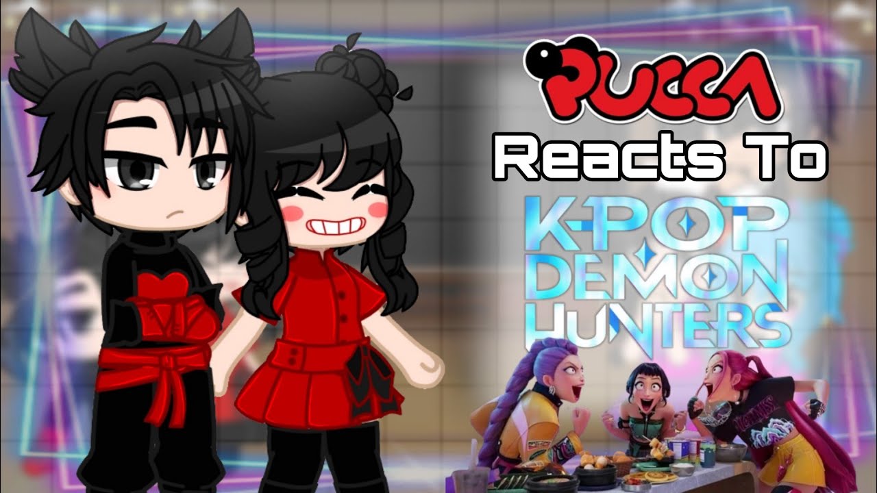 Реакция Пукки на Kpop Demon Hunters || Gacha Club || Gacha Reacts ❤️🖤💜
