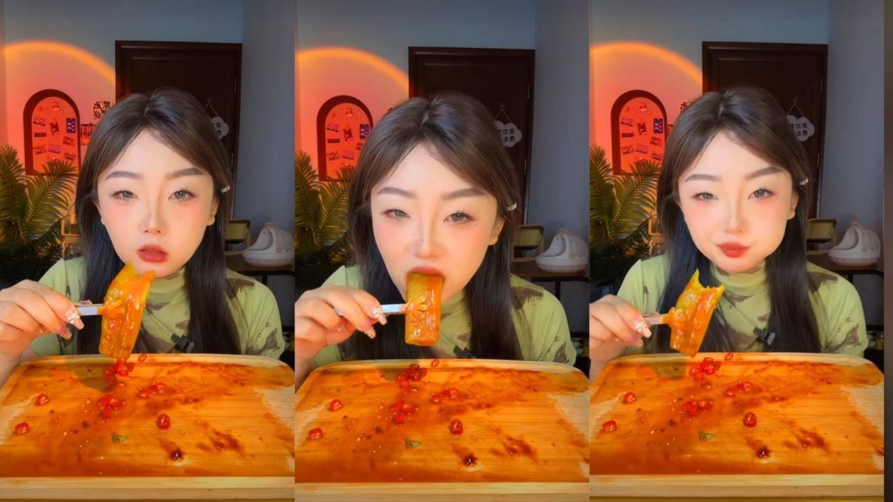 ASMR SPICY RED KONJAC JELLY & HOT CHILI PEPPER MUKBANG (EXTREME EATING SOUNDS)