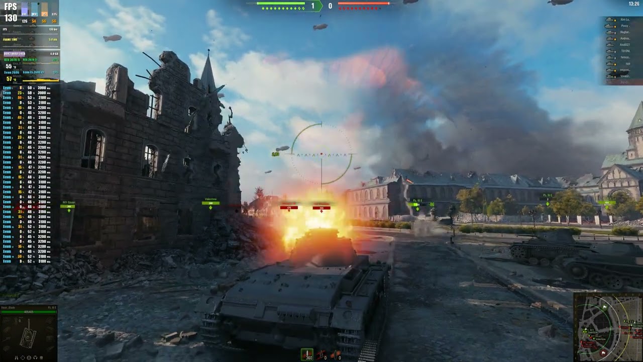 World Of Tanks. Xeon E5-2696 v3 + RTX 3070 Ti + OBS STUDIO