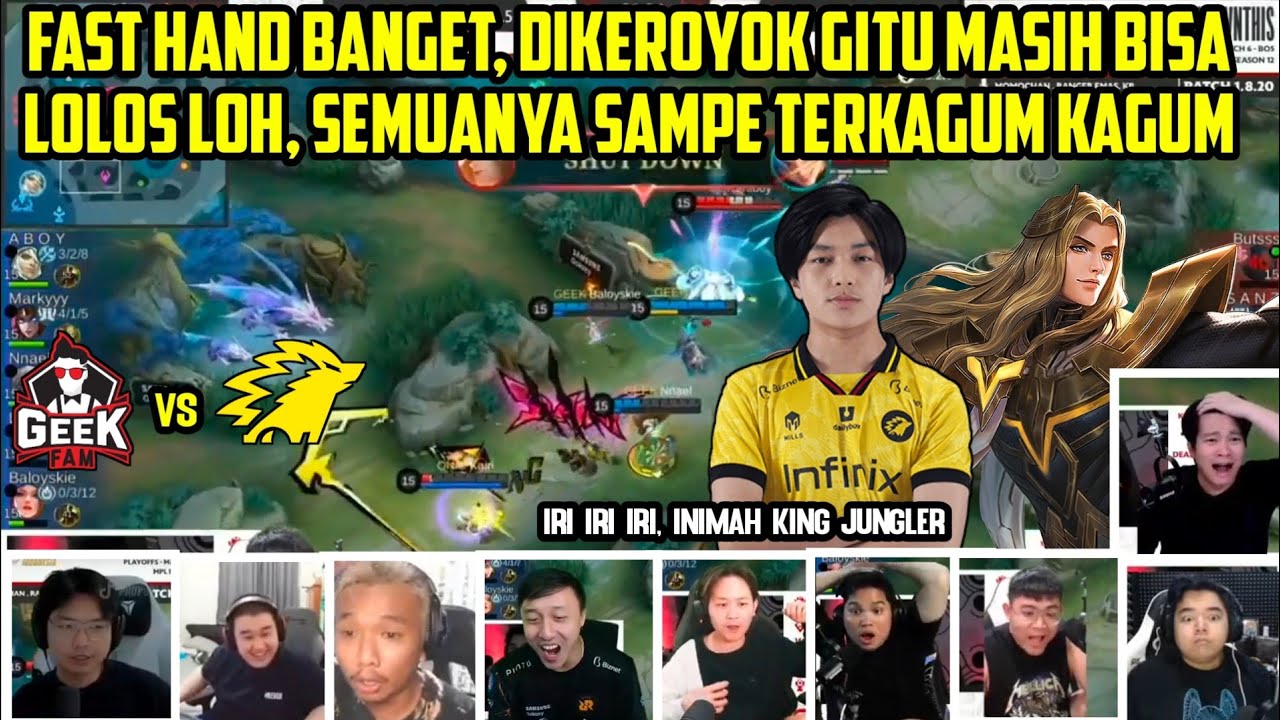 MOMENT SEMUA STREAMER KAGET LIAT LANCELOT KAIRI, FAST HAND BANGET, GEEK FAM VS ONIC