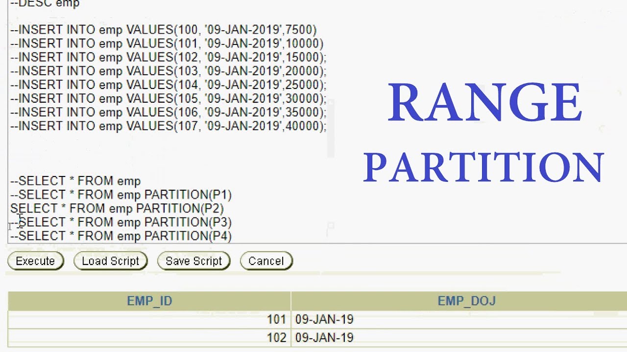 Oracle Tutorial - Range Partition | What is Partition