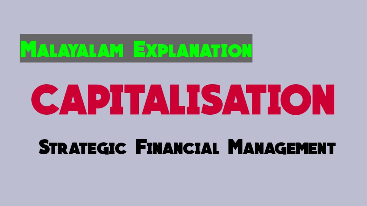 Capitalisation ||SFM||