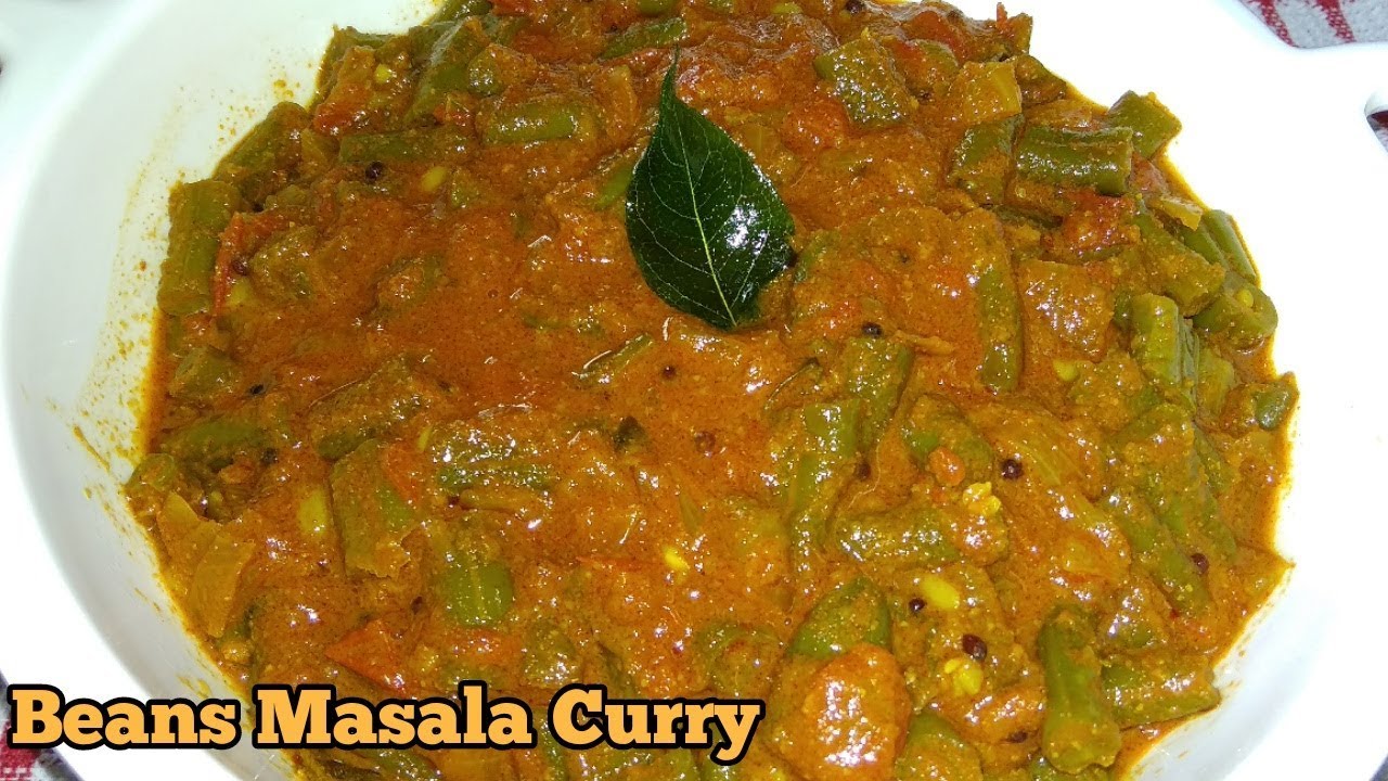 Beans Masala Curry -  green Beans Masala Curry - Beans Tomato Curry - How to Make Beans Masala Curry