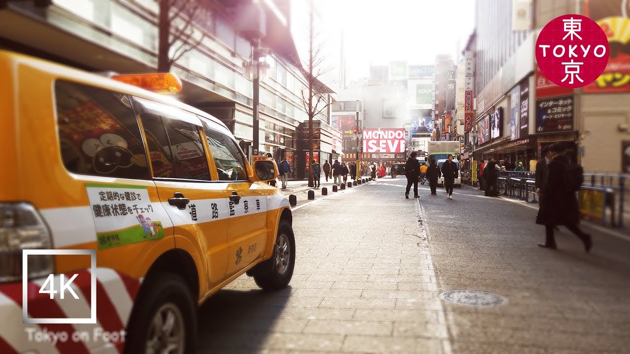 Japan | Walk from "Shin Okubo" thought Korea town to "Shinjuku" in Tokyo. 4K | 