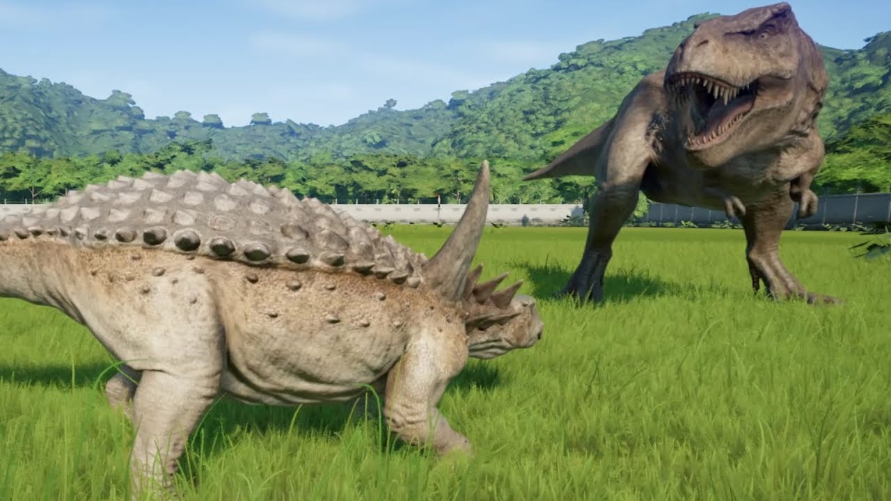 Sauropelta(Modified) VS T-Rex, Spinosaurus, Indominus Rex and More - Jurassic World Evolution