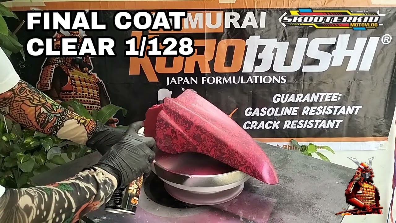 Samurai paint 2-coat system PINK MAGENTA with Black marble fx