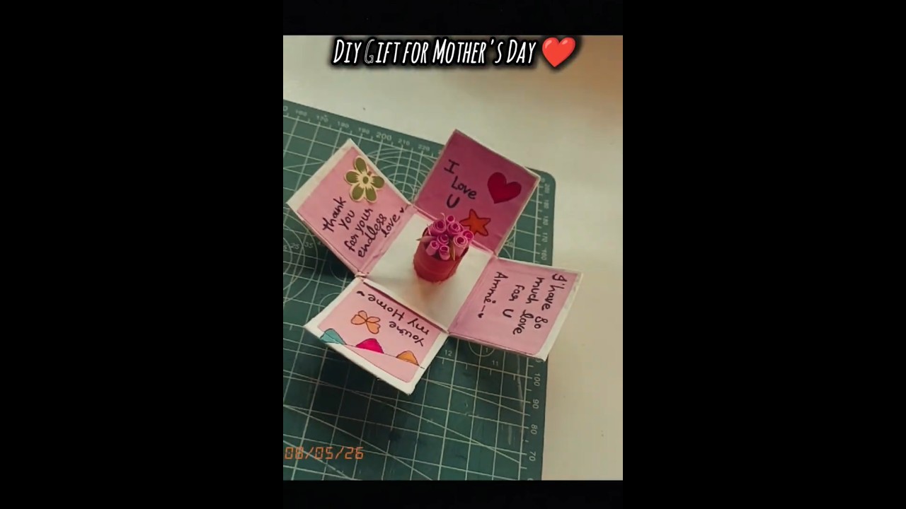 Last Minute Mother's Day Card Idea! 🌸 #trending #diy #gift #viral #shorts #art