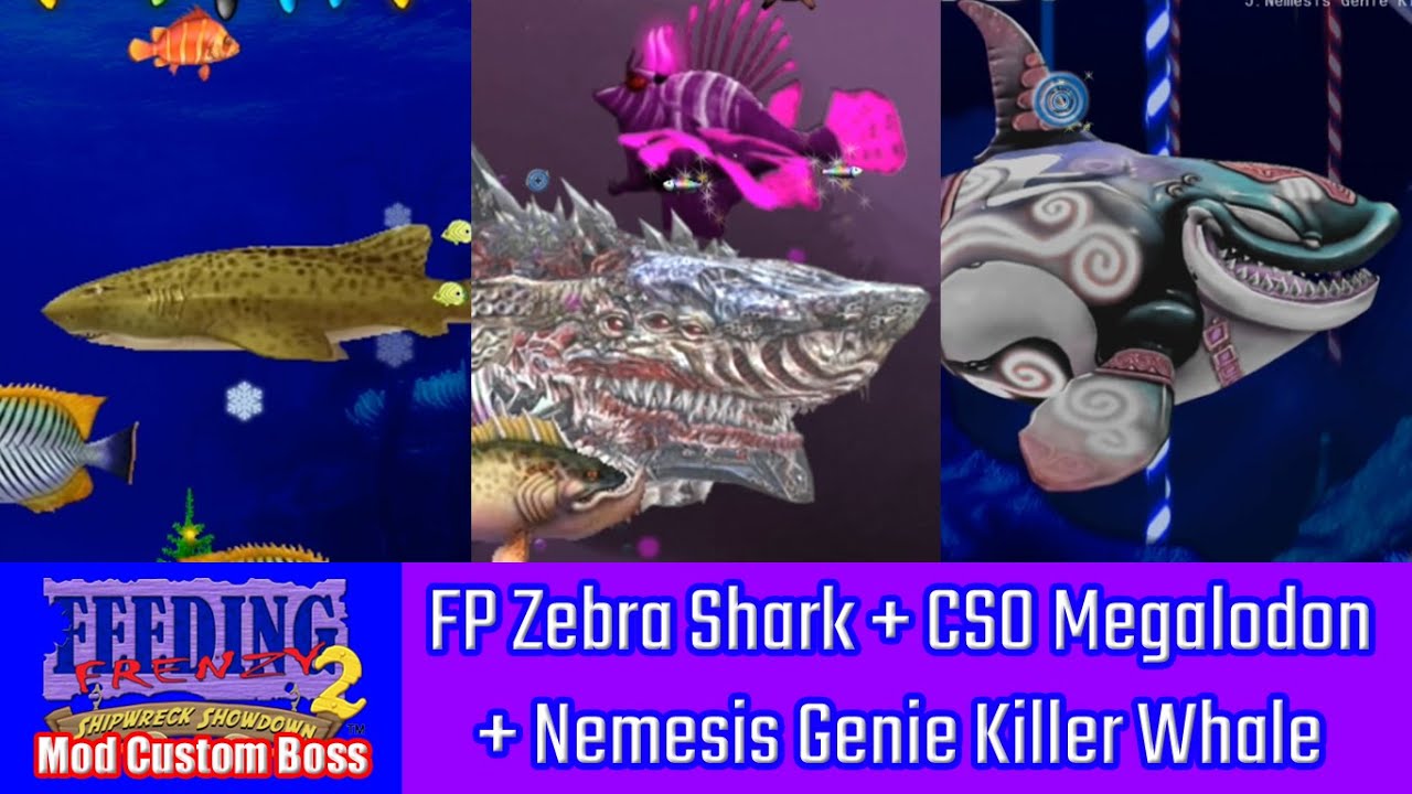 Feeding Frenzy 2 custom mod - 3 custom bosses + 3 custom backdrops with animated decoration and FX