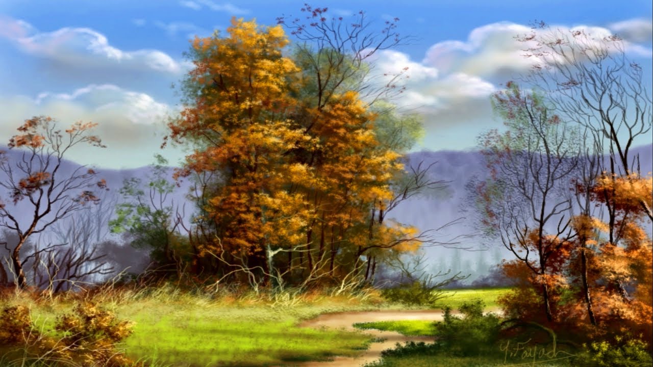 Digital Art Landscape Step By Step Using  Sketchbook By Yasser Fayad
