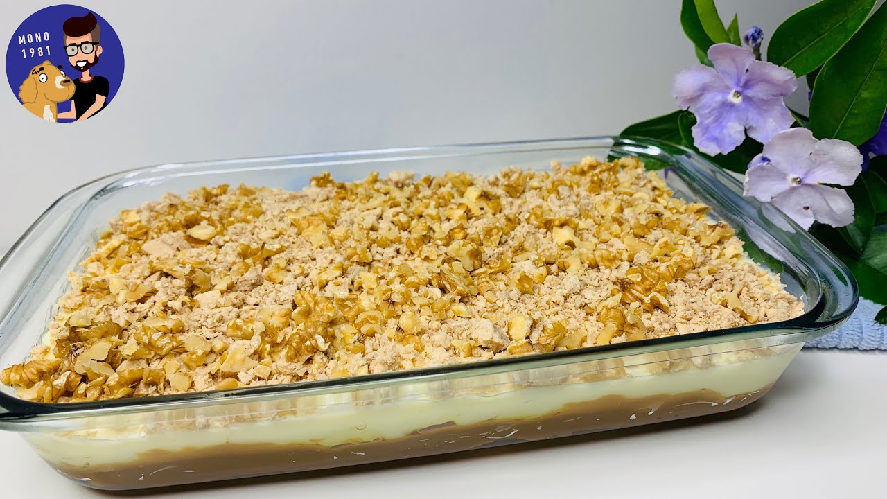Postre Fácil y Rápido SIN HORNO de Vainillas, Crema Pastelera y Dulce de Leche / MONO 1981