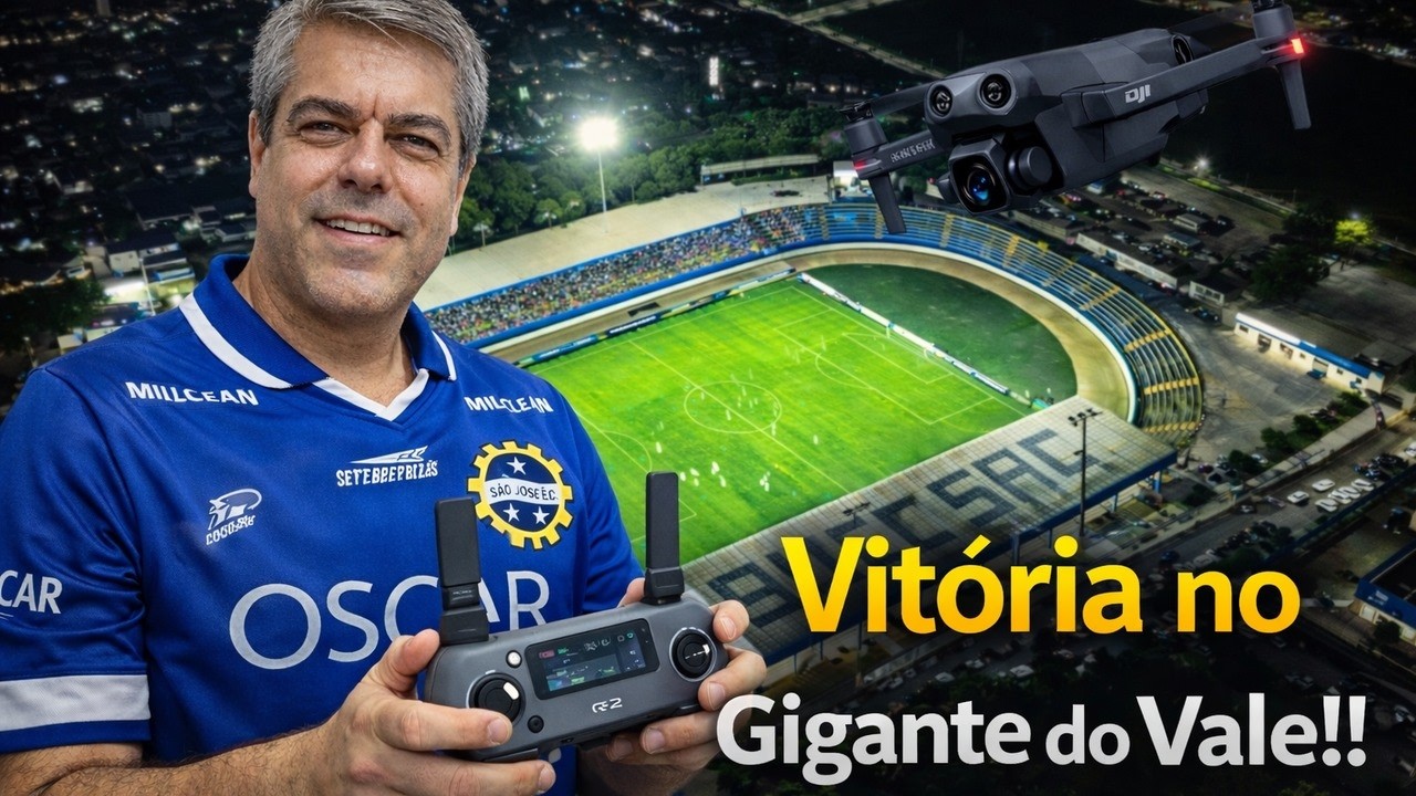 Drone à noite no Gigante do Vale: São José x Água Santa
