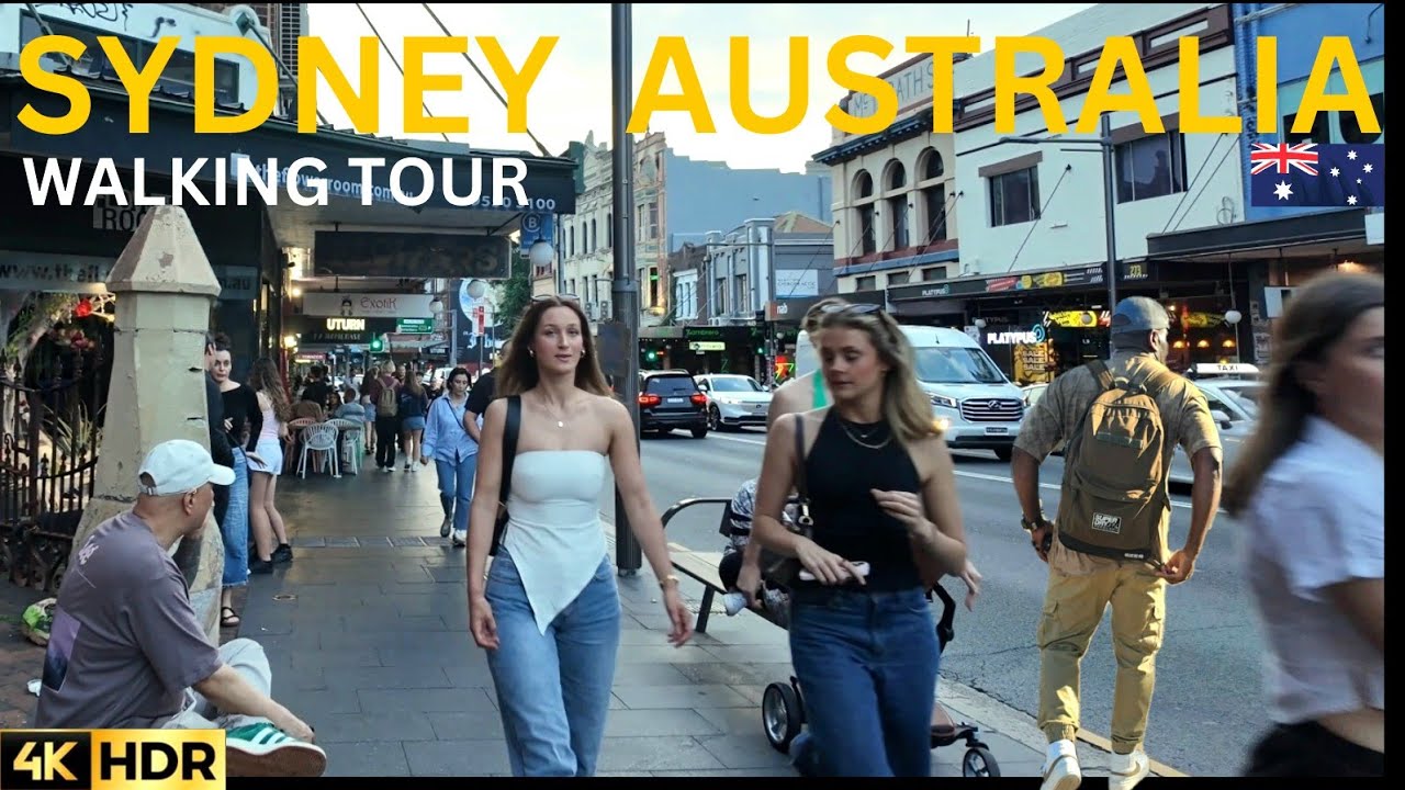 Sydney Australia Virtual Walking Tour - Newtown busiest surbubs in Sydney - 4K HDR