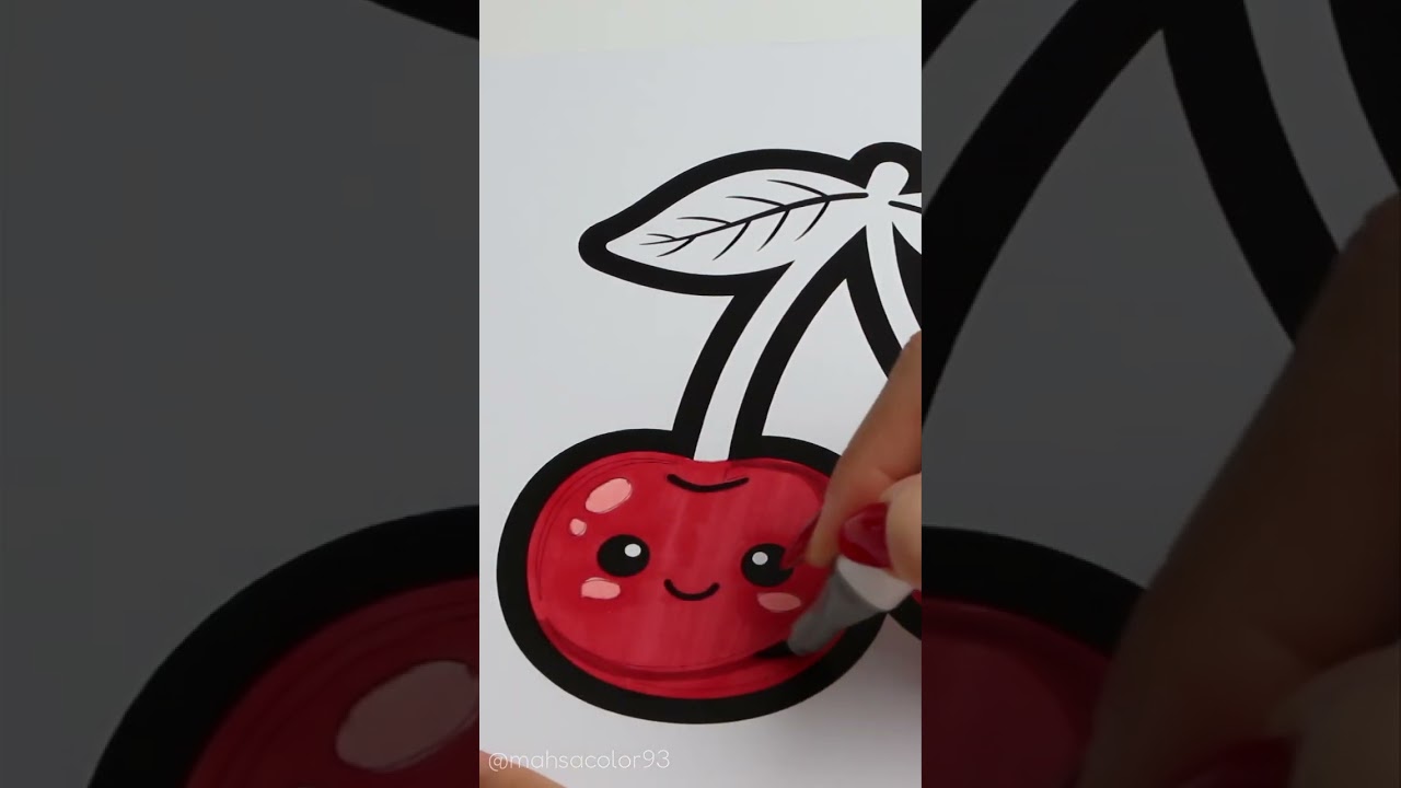 Cherry Marker ASMR Coloring🍒 