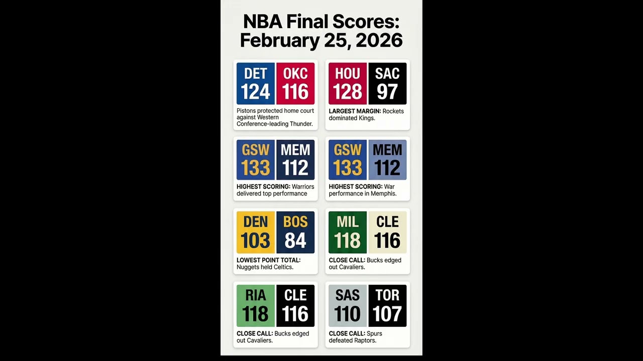 NBA Scoreboard 2-25-26