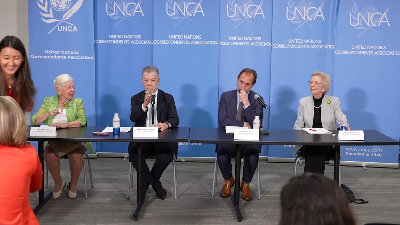 UNCA Press Briefing with The Elders on the Israel-Palestine Two-State Solution.