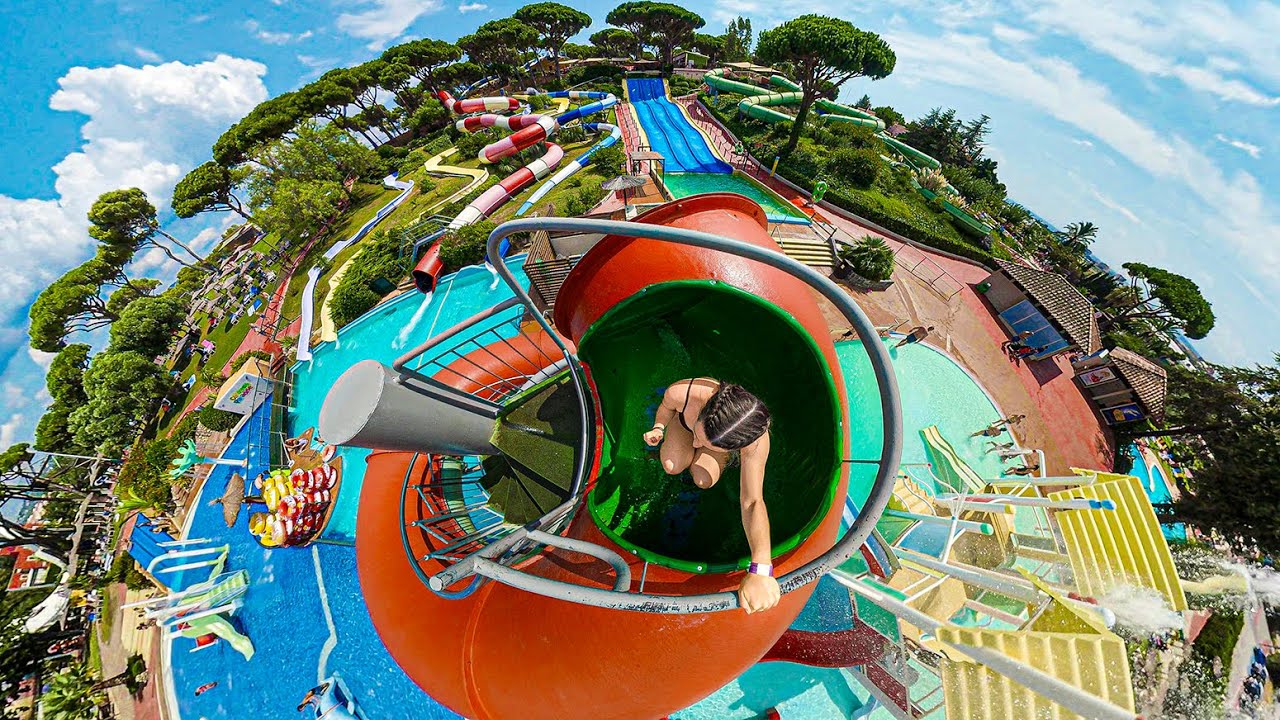 Waterslides at Marineland Catalunya in Spain 🇪🇸