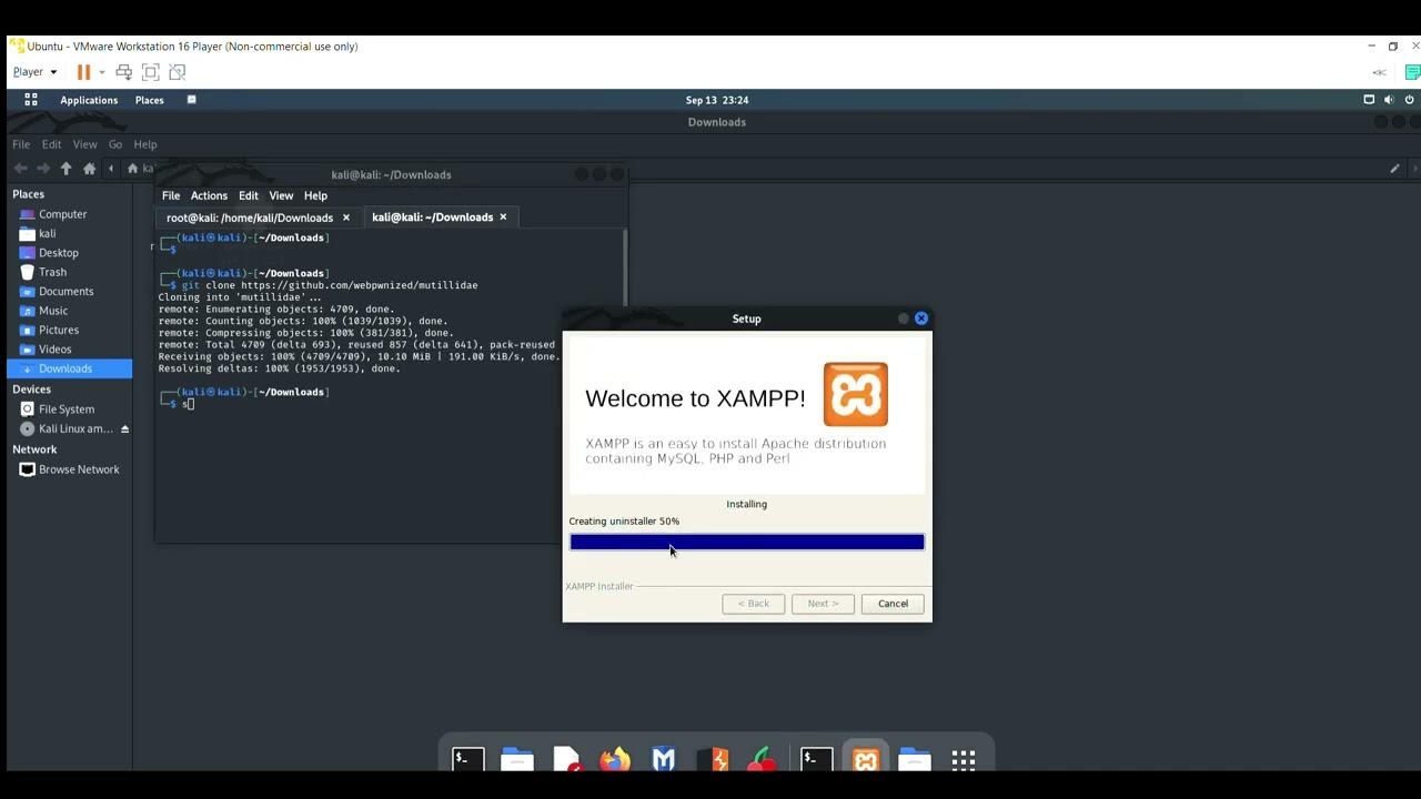 How to install mutillidae in linux with Xampp