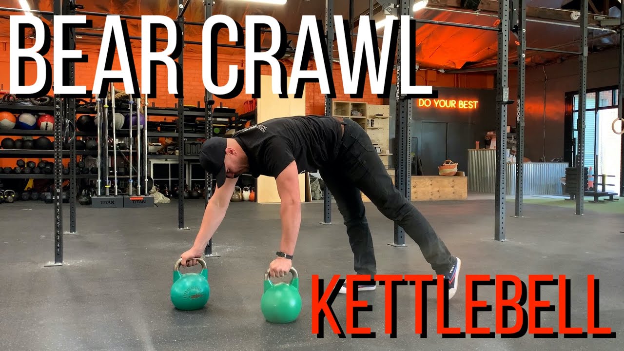 Kettlebell Bear Crawl - arms, abs, legs.