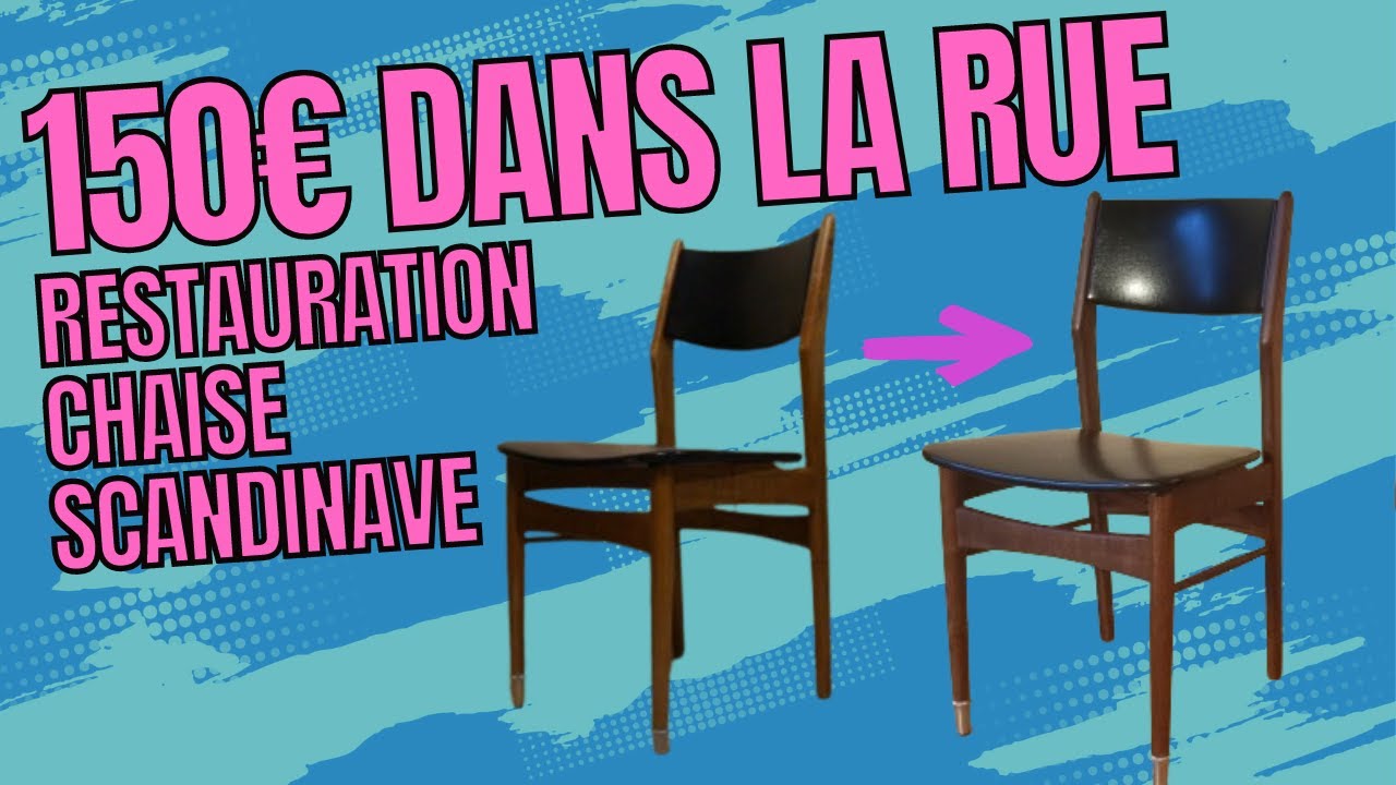 Une chaise à 150€ abandonnée dans la rue. Restauration vintage Scandinave 1960 - English subtitles