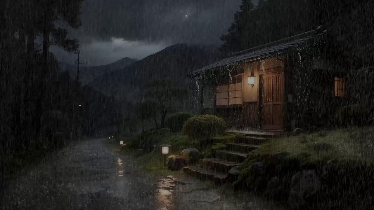 Quiet Healing Rainfall on Rustic Cabin for Deep Sleep and Peaceful Relaxation