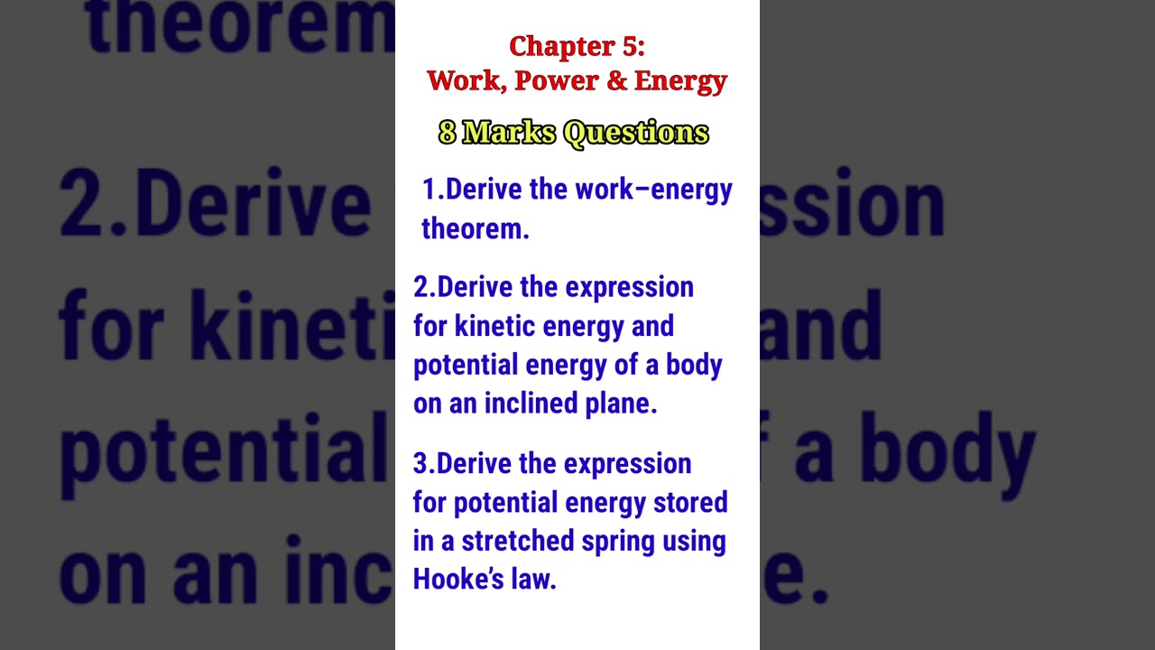AP Inter 1st Year Physics Chapter 5 | Work, Power & Energy Important Questions