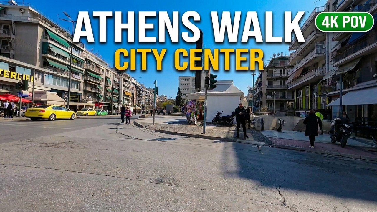 Real City Sounds Walk – No Music, No Talking | Athens 4K POV