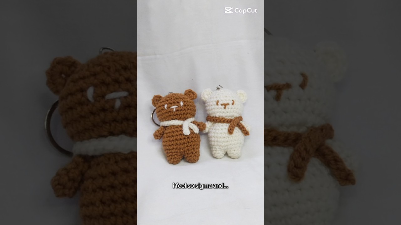 Crochet Bear Keychains | Cute Amigurumi Pair 🤎🤍 