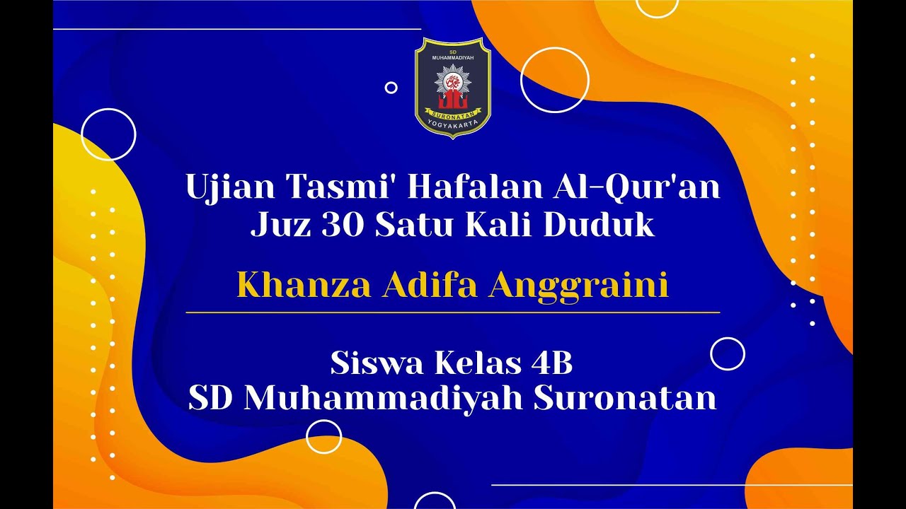 Ujian Tasmi Juz 30 Sekali Duduk Khanza Adifa Anggraini