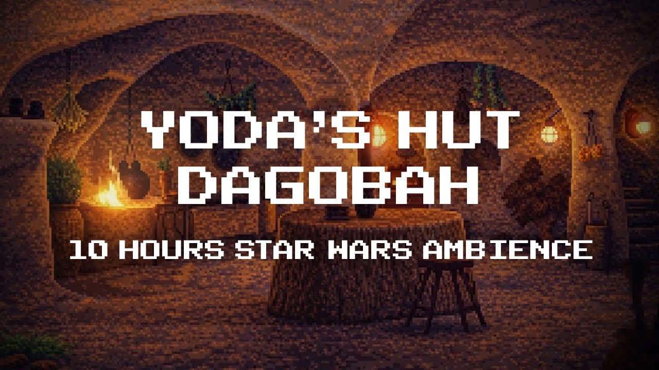 Yoda’s Hut Rain & Fireplace Ambience | Star Wars | 10h Pixel Art for Sleep, Study & Focus