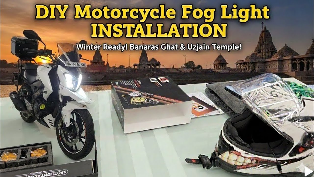 WINTER RIDE PREPARATION! FOG LIGHT INSTALLATION ! Motodrift store bangalore