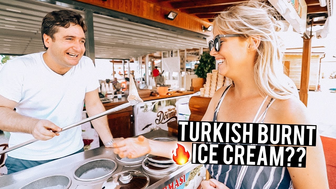 We Tried Turkish Burnt Ice Cream | Fethiye & Kas