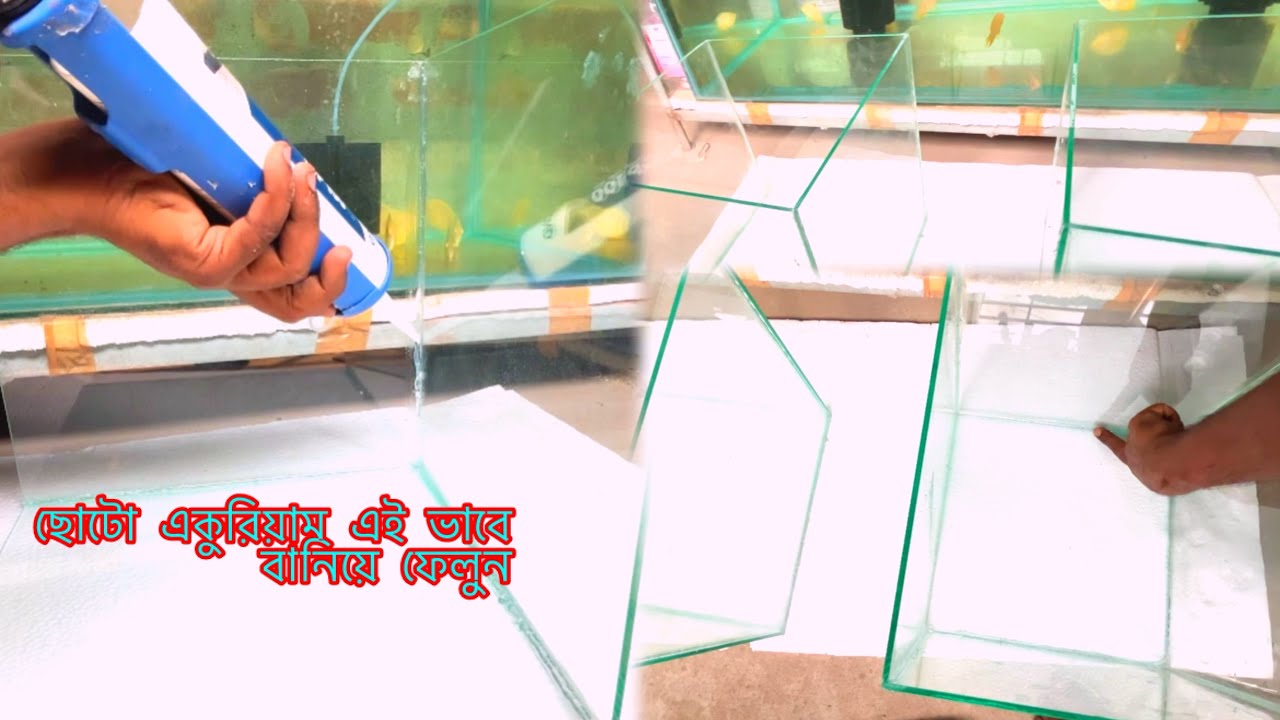 How to make aquarium at home | বাড়িতে কি ভাবে একুরিয়াম বানাবে | 1 ফুট একুরিয়াম বানাতে কতো খরচা