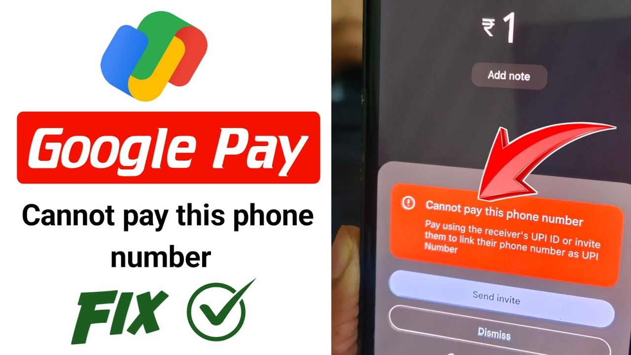 Cannot pay this phone number google pay | Google pay cannot pay this phone number 