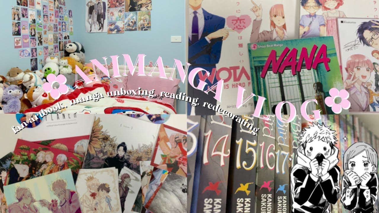 fan artbooks, manga unboxing, reading, redecorating | animanga vlog 🥀