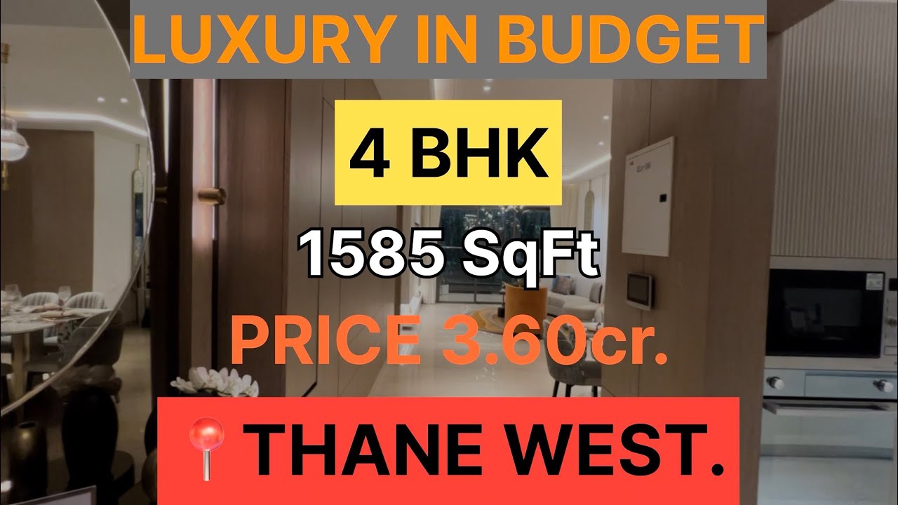 Affordable Luxurious 4 bhk 1585 SqFt carpet. At just 3.60cr. 📍Thane west. Call 8169690911