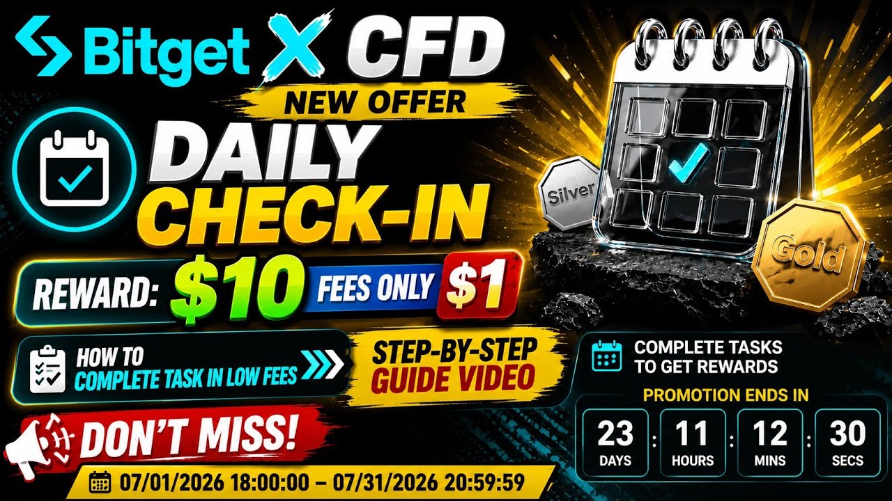 Bitget x CFD New Offer | $10 Reward Confirmed | Daily Check-In | Complete Tasks with Lower Fees |...