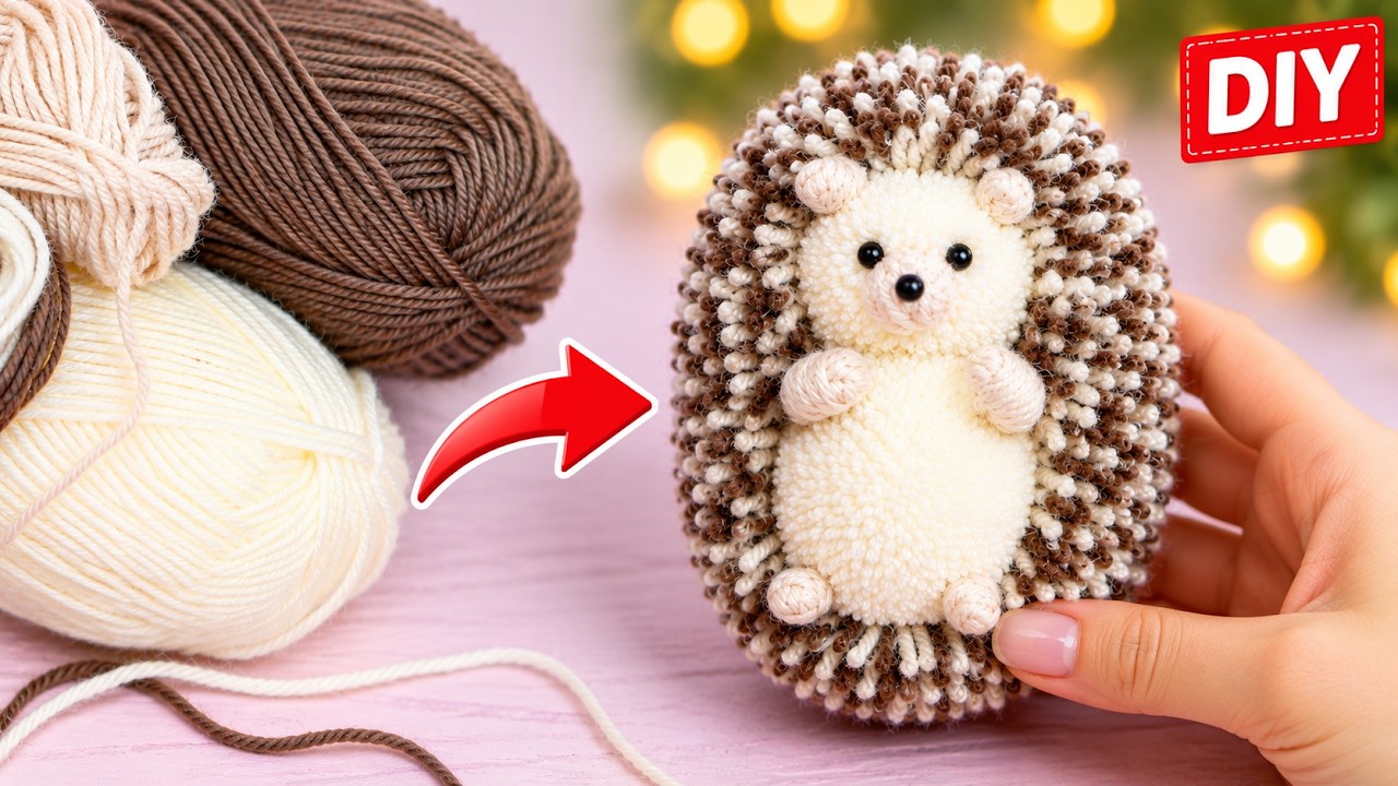 Удивительная идея! Как сделать милого Ежика из ниток - Cute Hedgehog making of yarn - DIY NataliDoma