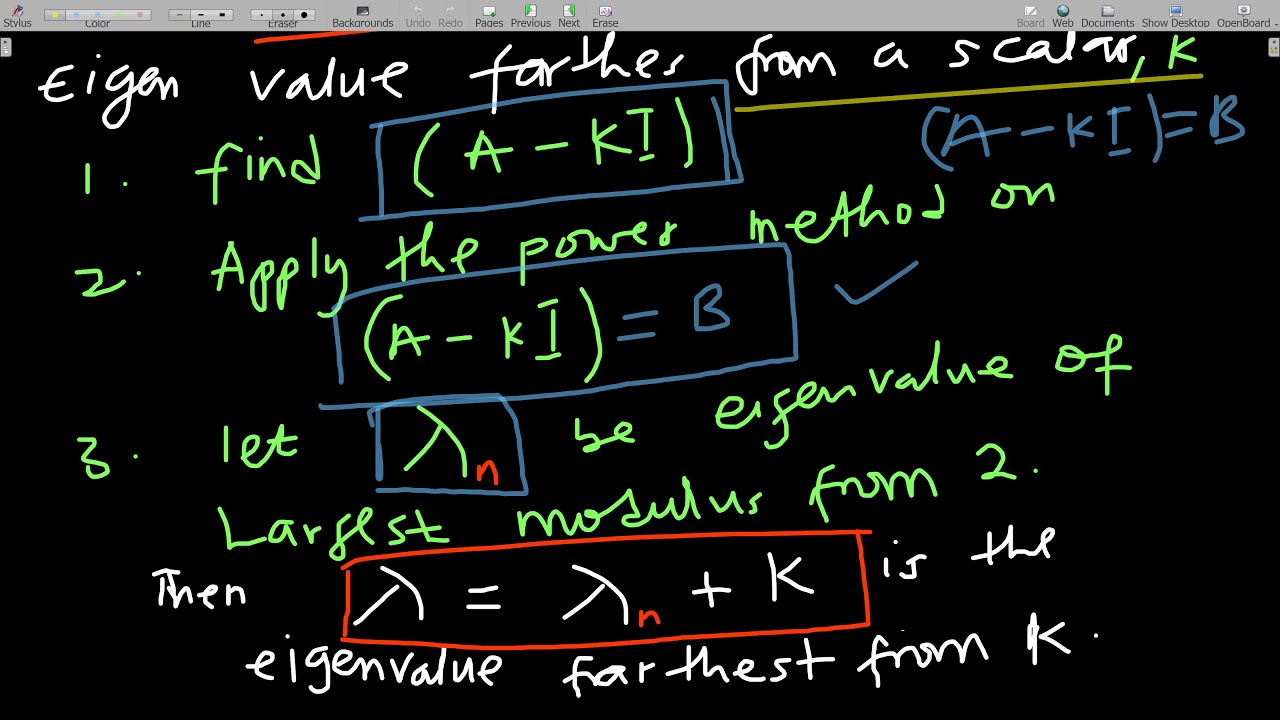 Eigenvalue of a matrix farthest or nearest to a given scalar  using shifted power method