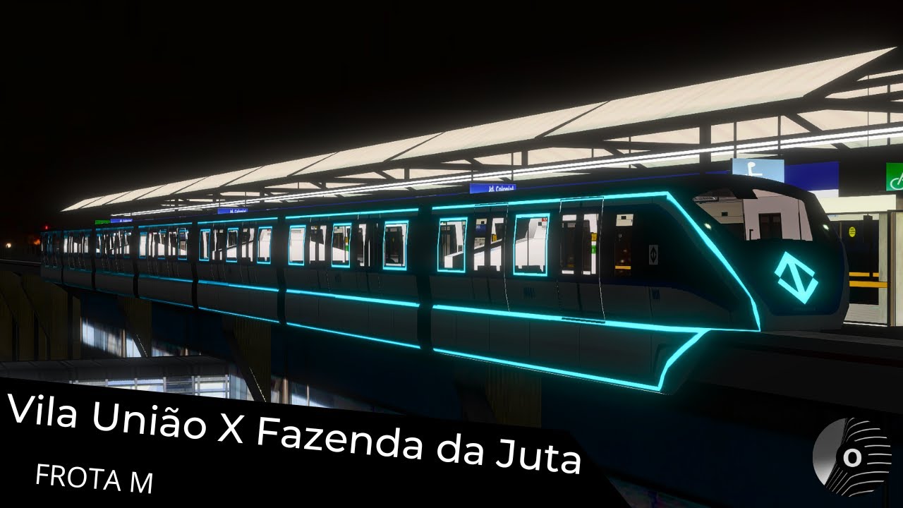 OpenBVE - VILA UNIÃO x FAZENDA DA JUTA com o TUE FROTA M da CMSP! Linha 15 Prata