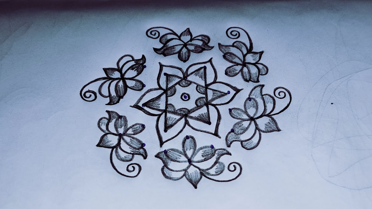Simple 🌺 easy design ll traditional 🌺 muggulu ll festival 🌺 designs ll Rangoli 🌺 designs ll muggulu 