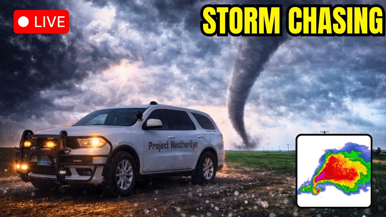 LIVE: Supercell Hail Threat Today - Storm Chasing in Kansas