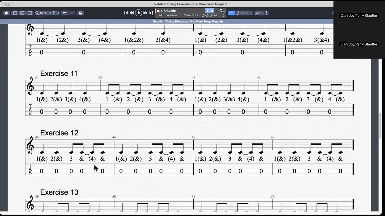 Notation Timing Exercises Guided Practice- One More Sleep