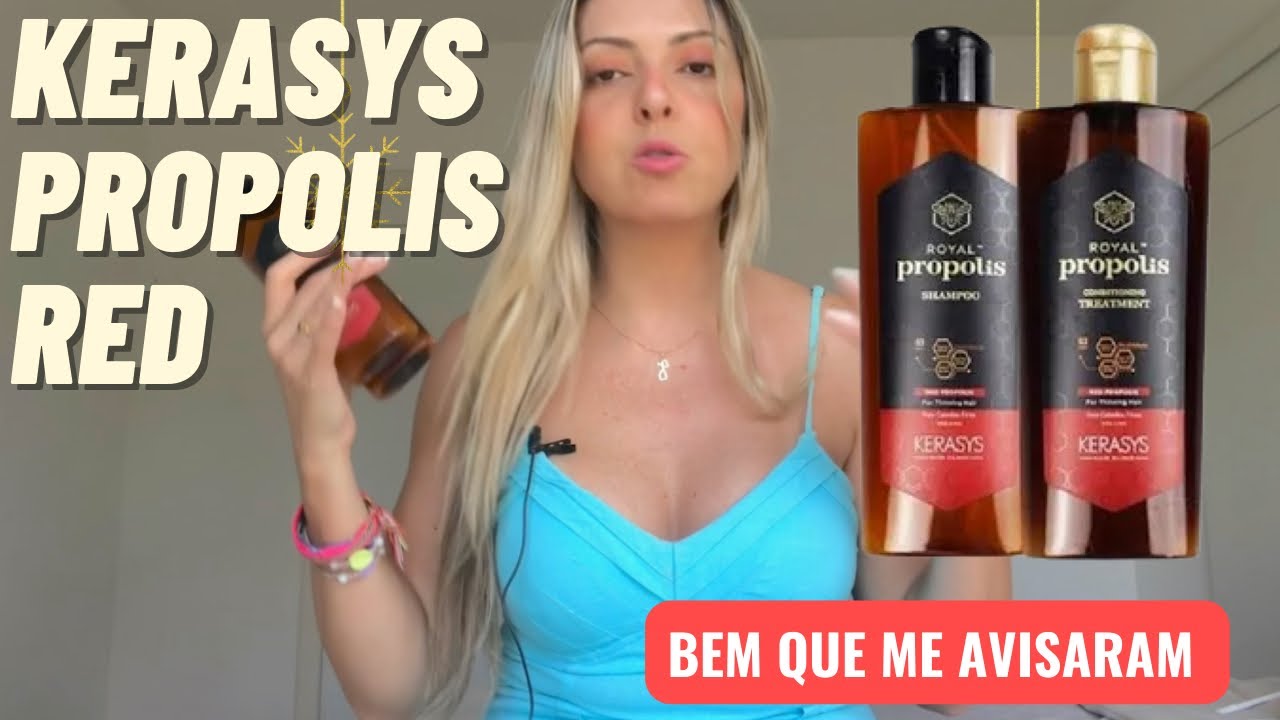 USEI KERASYS PELA 1ªVEZ🐝 RESENHA PROPOLIS RED sem fonte de calor no cabelo fino e loiro