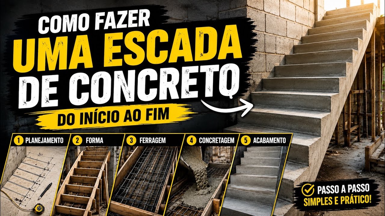 como fazer uma escada de concreto do início ao fim