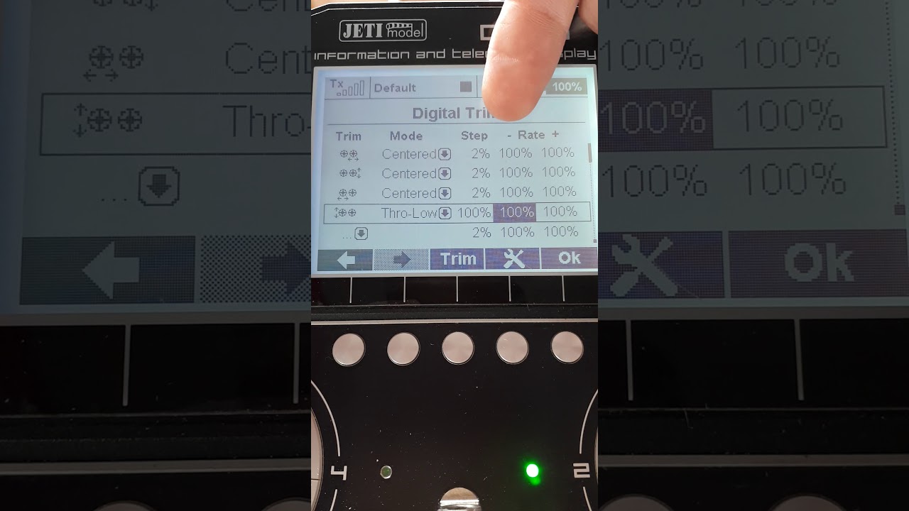 Jeti - throttle trim one step